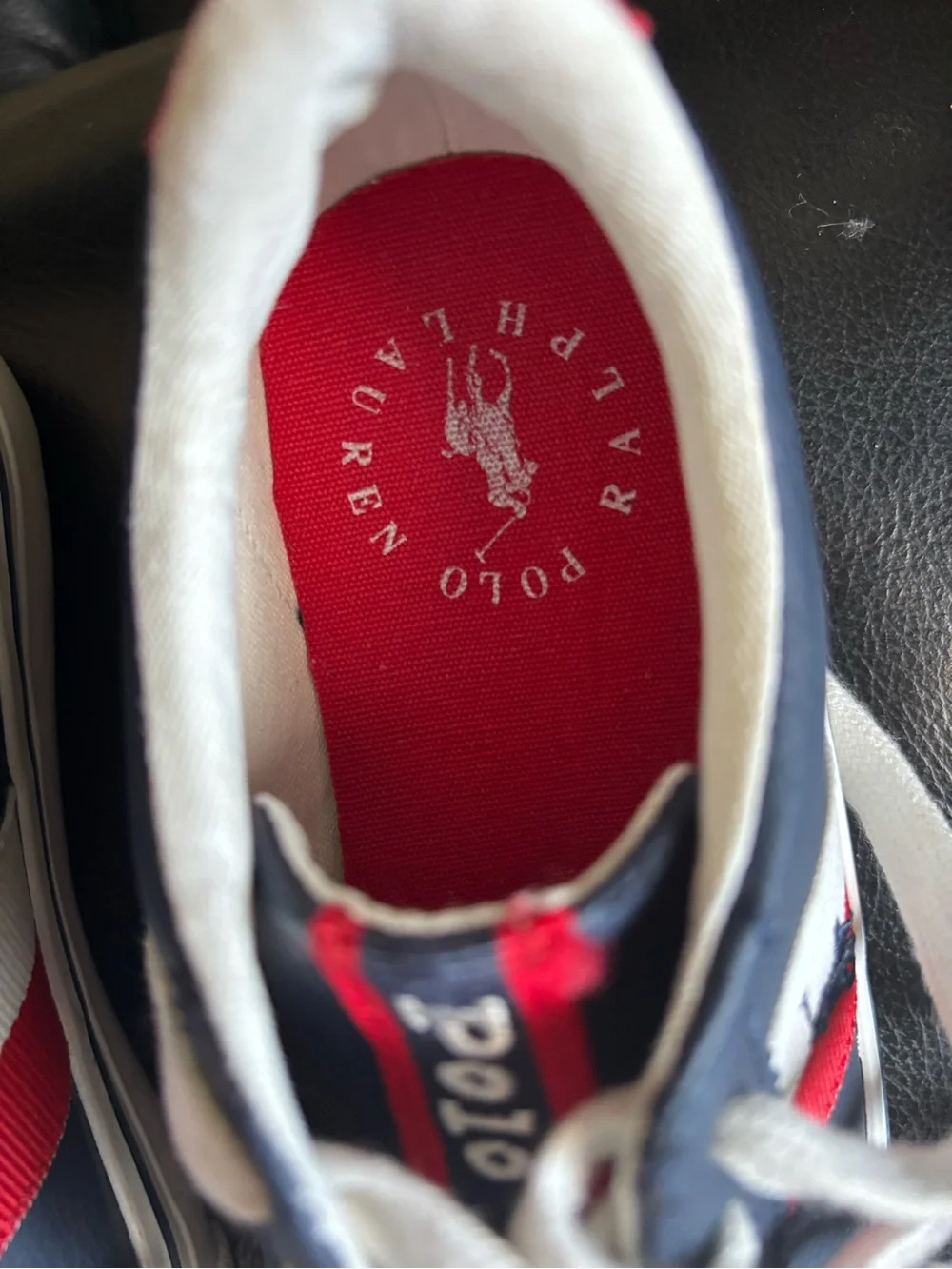 Ralph Lauren Navy, White & Red Kids Sneakers